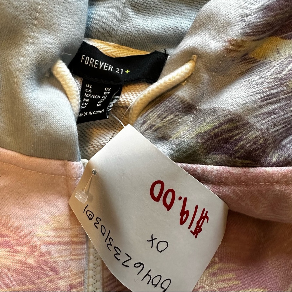 NWT FOREVER 21 XL Palm Tree Print Hoodies Matching Set Halloween Cruise - Picture 3 of 9